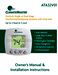 Climatemaster ATA32V01 Owner's Manual & Installation Instructions
