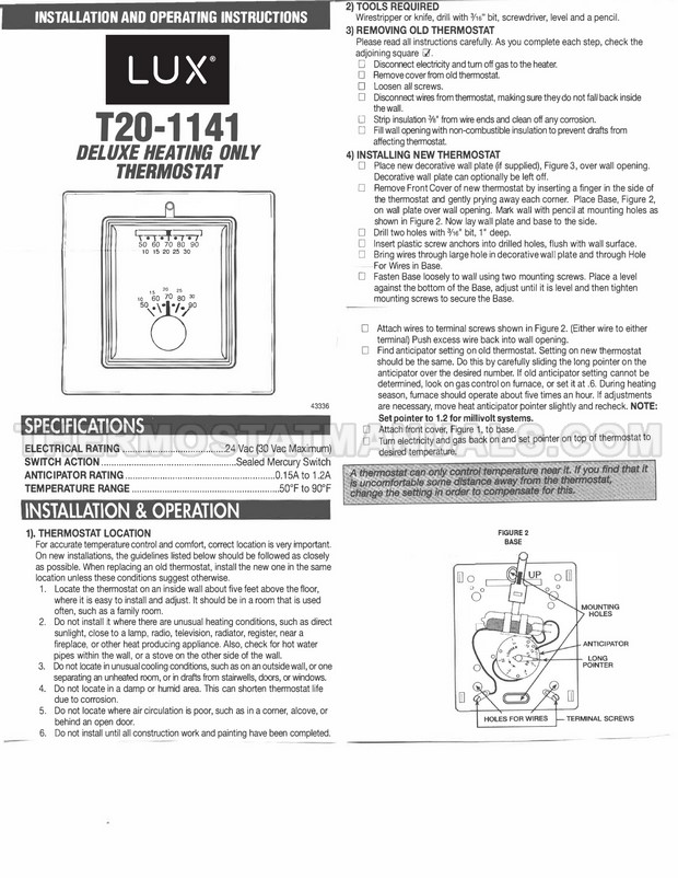 Lux Psd111 Installation And Operating Instructions
